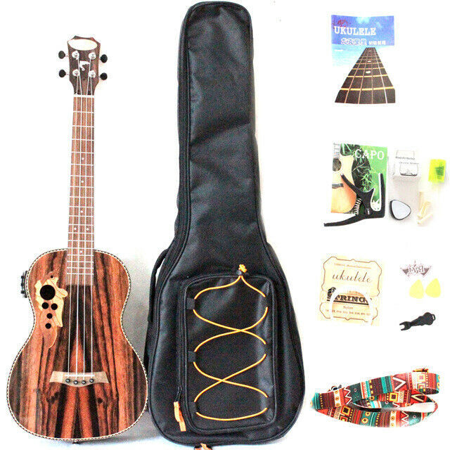 30 Inch All Blackwood Baritone Acoustic Electric Ukulele With Truss Rod with EQ