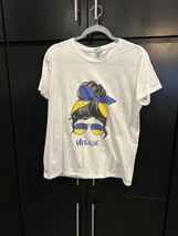 Port &amp; Company Women&#39;s White Graphic T-Shirt Ukraine Design - $14.85