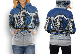Dallas Mavericks Hoodie Sporty Casual Graphic Zip up Hoodie for Women - £26.54 GBP+