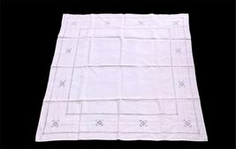 Vintage Linen Tablecloth & Napkin Lot Mixed Styles Embroidered Crochet Monogramm image 2