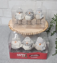 Gray White Fabric Felt Bird Christmas Tree Ornaments Decor Neutral 6 Pc ... - $484.20 MXN