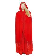 REAL RED ARTDECO STEVIE NICKS STYLE VELVET MUCHA GYPSY BOHO DELUXE HOODE... - $690.22 CAD