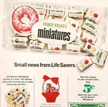 1966 Life Savers Miniatures Fancy Fruit Flavors Coupon Advertisement Can... - $547.38 MXN
