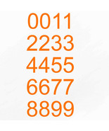 Orange Vinyl Custom Number Decal Sheet Mailbox Address Boat Sticker Kit - £7.82 GBP+
