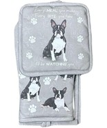 Boston Terrier  3-Piece Kitchen Set - Oven Mitt, Pot Holder &amp; Kitchen To... - $446.76 MXN