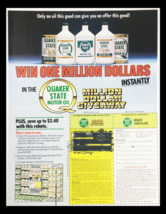 1984 Quaker State Motor Oil Giveaway Circular Coupon Advertisement - $18.95