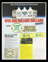 1984 Quaker State Motor Oil Giveaway Circular Coupon Advertisement - £14.90 GBP