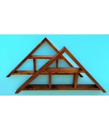 Pair Vintage Rustic Triangle Wall Freestanding Shelf Shelves Farmhouse M... - $176.56 CAD