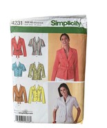 Simplicity Sewing Pattern 4231 Coat Jacket Tie Belt Misses Size 8-16 - £7.66 GBP