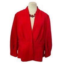 Halogen Peplum Red Balloon Sleeve Jacket Women&#39;s Size M - £31.13 GBP