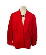 Halogen Peplum Red Balloon Sleeve Jacket Women&#39;s Size M - £31.13 GBP