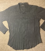 Women’s Vintage  Black Long Sleeve Button Down Shirt, Size XL, preowned - £15.15 GBP