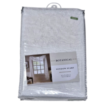 Botanical Window Scarf 52x216in White Machine Wash Polyester - $25.99