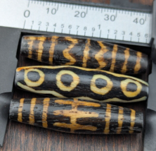 Lot 3 South Asian Burmese Antiques Trade Pumtek petrified Wood Beads  L3 - $110.40