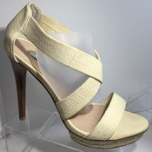 H by HALSTON Reptile Embossed Suede Open-Toe Platform Sandals (Size 9 M) - £32.03 GBP