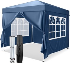 Vingli 10X10 Pop Up Canopy Tent With Sidewalls, Outdoor Gazebo Canopy, Blue - $93.93