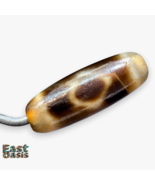 High quality Old Tibetan 2 Diamond Eyes Agate stone Dzi Bead Amulet HDQ-4 - $55.20