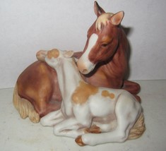 Equine Enesco 1986 Hand Painted Horse And Pony Made In Mexico - $90.25