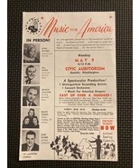 Seattle Music for America Flyer May 9 1955 Civic Auditorium Music Memora... - £9.91 GBP