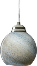 Colored Glass Pendant Light Fixture Modern Hanging Brushed Nickel Globe ... - $62.90
