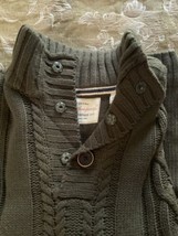 Weatherproof Vintage Men’s Olive Cable-Knit SWEATER Pullover Snap Button Sz XL - £31.09 GBP