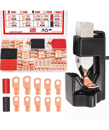  160PCS Copper Cable Wire Lugs with Hammer Crimper Tool, 2–12 AWG, 8 AWG... - $111.30