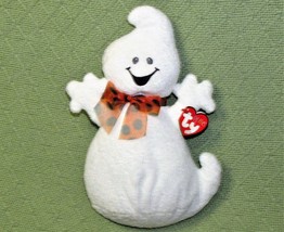 Ty Pluffies Ghost Frighten With Heart Tag Plush Stuffed Animal Soft Baby Toy 11" - $10.80