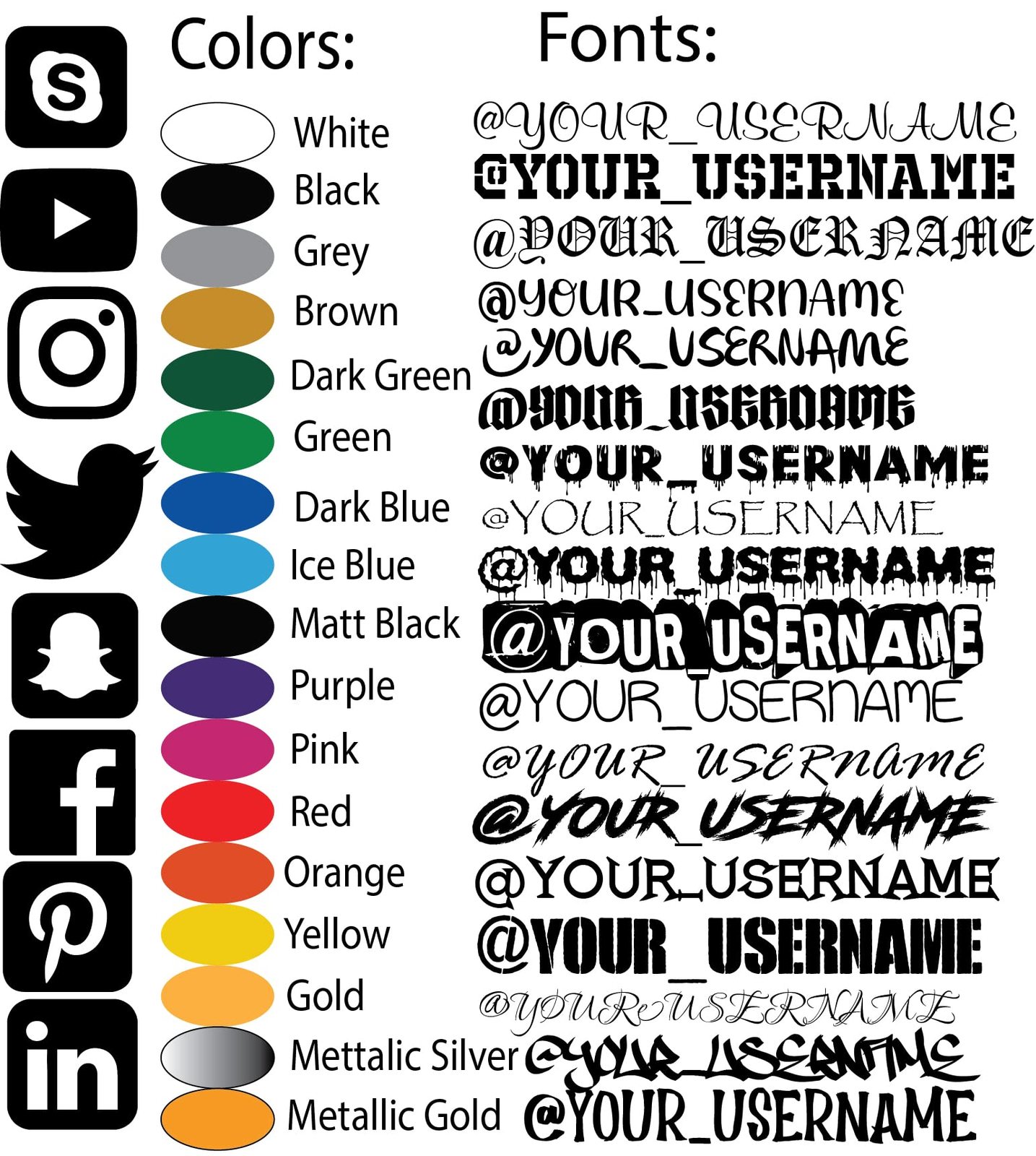 Custom Social Media Decal - Personalized Design Your Own - Stickers Customized N - £77.90 GBP