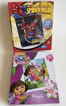 Lot Of 2 New Puzzles Marvel Spider-man &amp; Dora The Explorer 100 Piece Jigsaw - $6.64