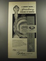 1956 Gorham Strasbourg Sterling Silverware Ad - A perfect match - £14.78 GBP