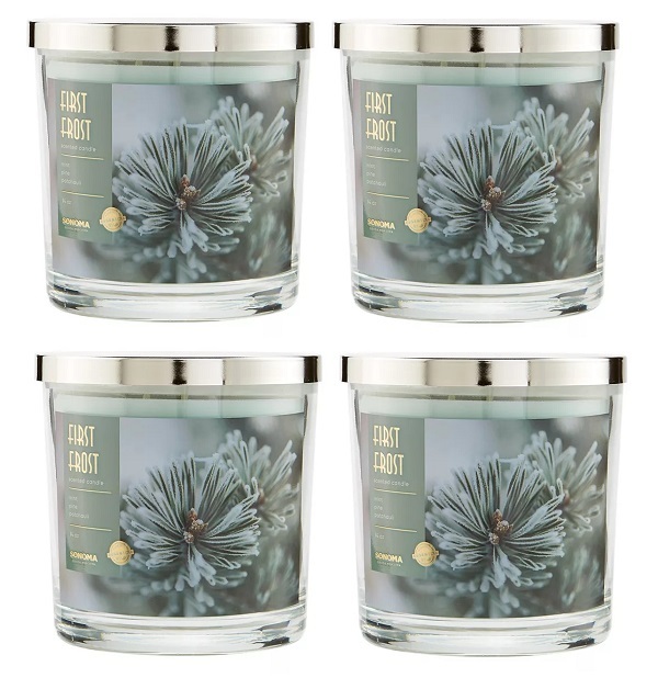 Sonoma First Frost Scented Candle 14 oz- Mint, Pine, Patchouli x4 - $89.99