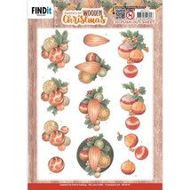 Find It Trading Jeanine&#39;s Art 3D Push Out Sheet-Orange Baubles, Wooden Christmas - £59.16 GBP