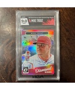 2017 Panini Donruss Optic Mike Trout Diamond King Silver Prizm HGA 9 Ang... - $273.30 MXN