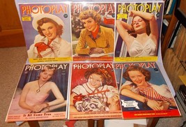 Six Photoplay Celebrity Magazine Covers 1939-40 Paul Hesse Photos B - £19.62 GBP