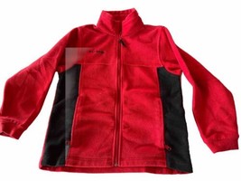 Columbia Youth Full Zip Red Polyester Fleece Medium (10-12) Long Sleeve ... - $12.38