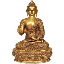 Buddha statue idol Height 12 Inch height made with brass - $297.64