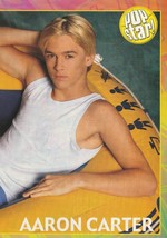 Aaron Carter teen magazine pinup clipping Pop Star muscles swimsuit inne... - $186.21 MXN