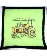 Vtg Hand Sewn John Deere Tractor Cloth Trivet Oven Square Mitt Unusual F... - $14.99