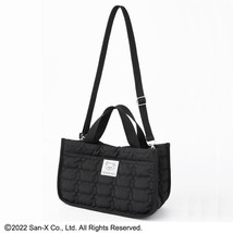 Rilakkuma fluffy quilted bag 16 x 26 x 11 cm 2way handbag shoulder bag Black - £70.91 GBP