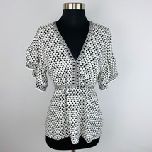 Max Studio Womens XS Polyester Geometric Circles Diamonds Print Empire Waist Top - $19.79