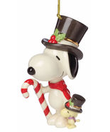 Lenox 2025 Peanuts Snoopy &amp; Woodstock Ornament Candy Cane Beagle Christm... - $33.00