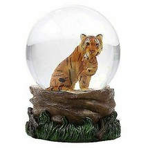 Forest Jungle Apex Predator Orange Bengal Tiger Glitter Snow Globe 100mm... - £26.31 GBP