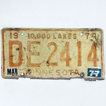 1977 United States Minnesota Lakes Passenger License Plate DE 2414 - $12.86