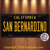 San Bernardino BLACK VINTAGE California Vanity Aluminum License Plate Tag NEW! - £15.55 GBP