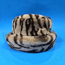 Gilly Forge London Faux Fur Winter Hat Animal Print Nieman Marcus - $20.56