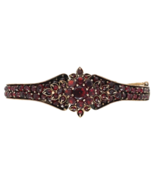 Genuine Bohemian Garnet Bangle Bracelet with Rosette Center Double Row (... - $9,573.29 MXN