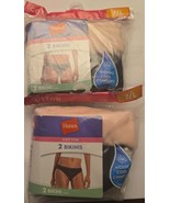 Hanes Women&#39;s 100% Cotton Bikinis 2 Pack Lot of 2 - Total of 4 Size 7 - $307.26 MXN