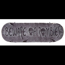 Gothic Warning Sign-BEWARE of ZOMBIES-Walking Dead Halloween Prop Decoration-NEW - £4.54 GBP