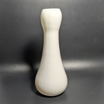 White Glass Vase Curved Mid-Century Modern Style Decorative Home Accent Vintage - $77.35