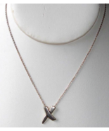 Tiffany Paloma Picasso Sterling Silver Kiss X Cross Pendant 16" Chain w/Box - $88.90